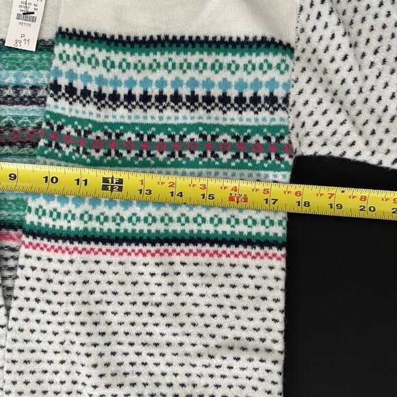 NWT Talbots Women's Petite Breton Fair Isle Open Front Long Cardigan Sweater XS - Picture 8 of 11